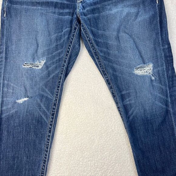 Ariat Denim Jeans Womens 33 Regular Blue Boyfriend Fit Dark Wash Stretch Denim - Picture 5 of 16